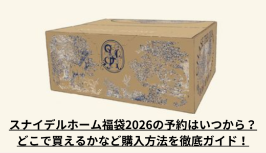 スナイデルホーム福袋2026の予約はいつから？どこで買えるかなど購入方法を徹底ガイド！